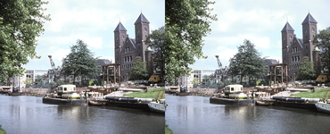 807057 Gezicht op de Stadsbuitengracht te Utrecht, ter hoogte van het Willemsplantsoen, tijdens de werkzaamheden ten ...